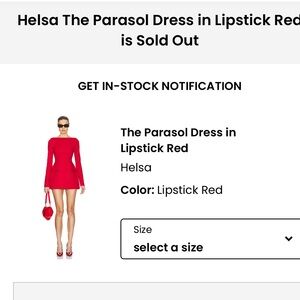 HELSA Long Sleeve The Parasol Dress in Lipstick Red